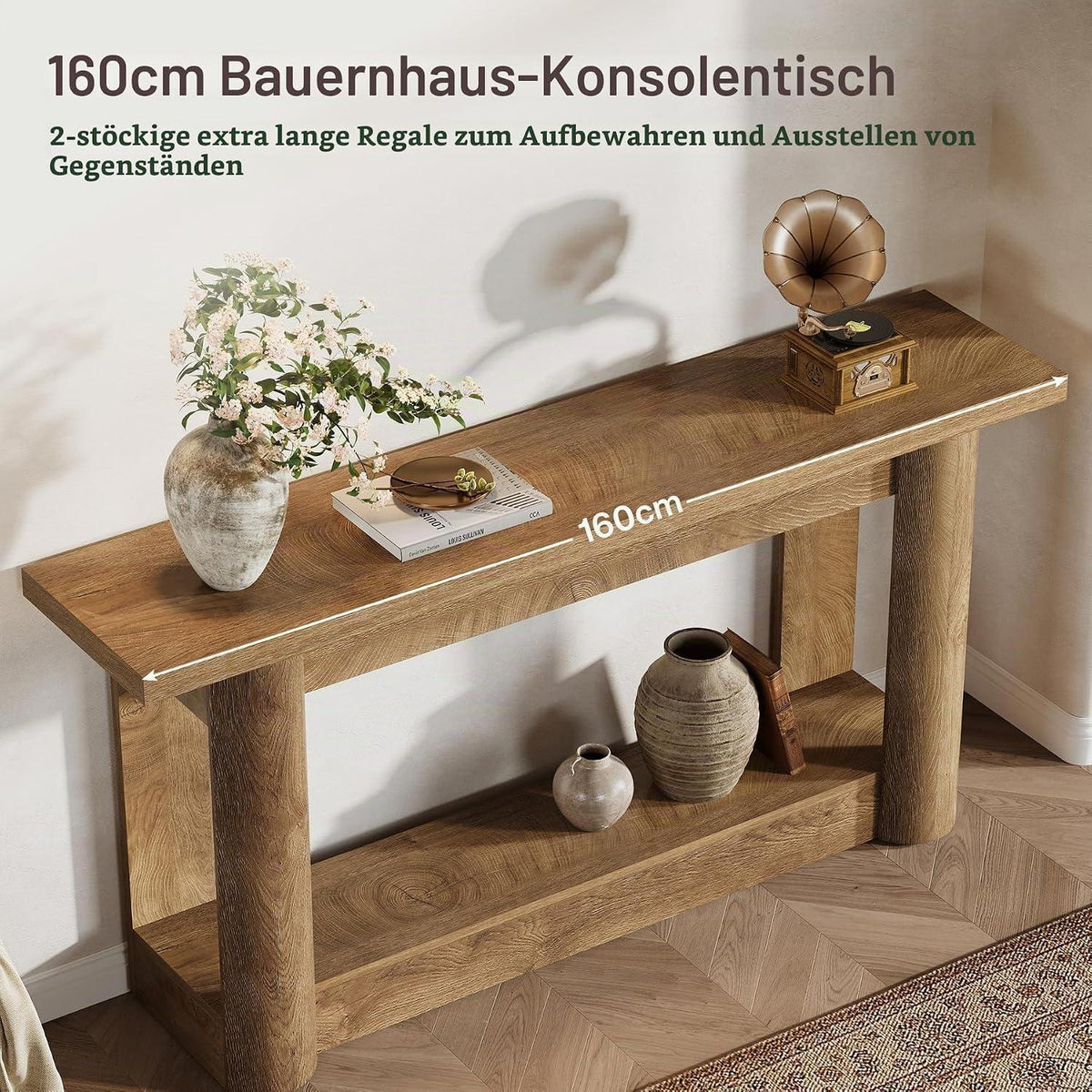 Konsolentisch 160 cm | Flurtisch & Beistelltisch Braun
