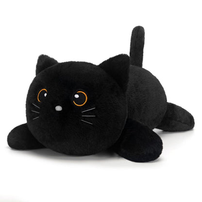 Gewichtete Katze Kuscheltier 60cm - Schwarze Plüschkatze zum Kuscheln