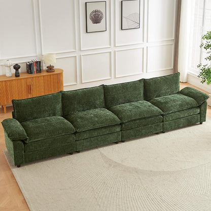 JIEXI Ecksofa mit Schlaffunktion – Grün, 4-Sitzer, Modernes Design