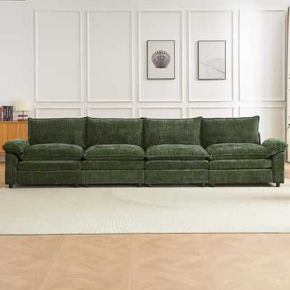 JIEXI Ecksofa mit Schlaffunktion – Grün, 4-Sitzer, Modernes Design
