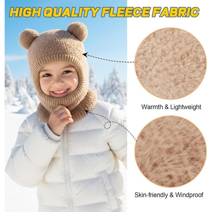 Kinder Wintermütze mit Schal & Bommel – Warm & Niedlich für Jungen & Mädchen