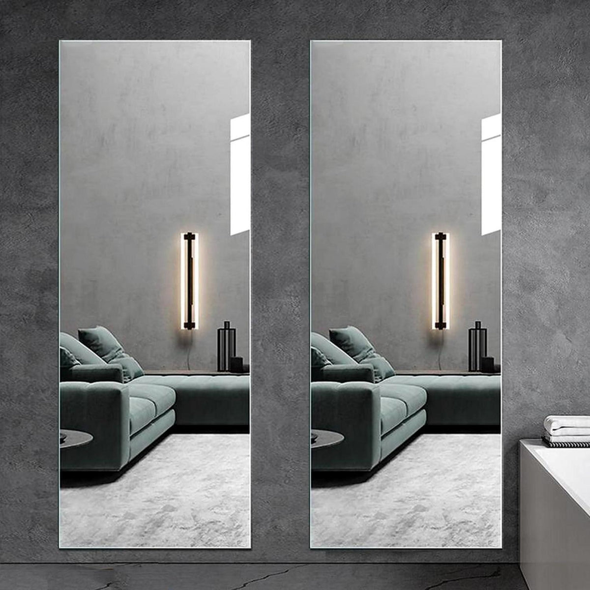 Ganzkörperspiegel 2er Set, selbstklebend 30x120cm
