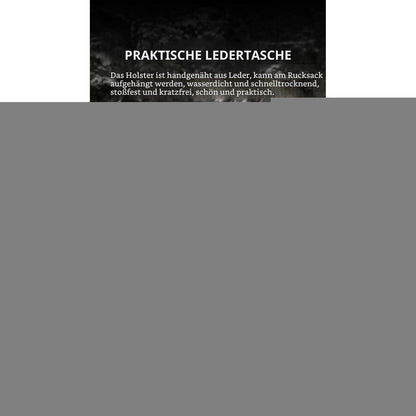 Damast Taschenmesser Outdoor – Edelstahl Klappmesser mit Ledertasche