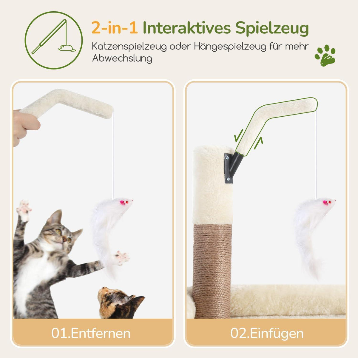 XXL Kratzbaum für Große Katzen – Stabil & Bequem 188cm