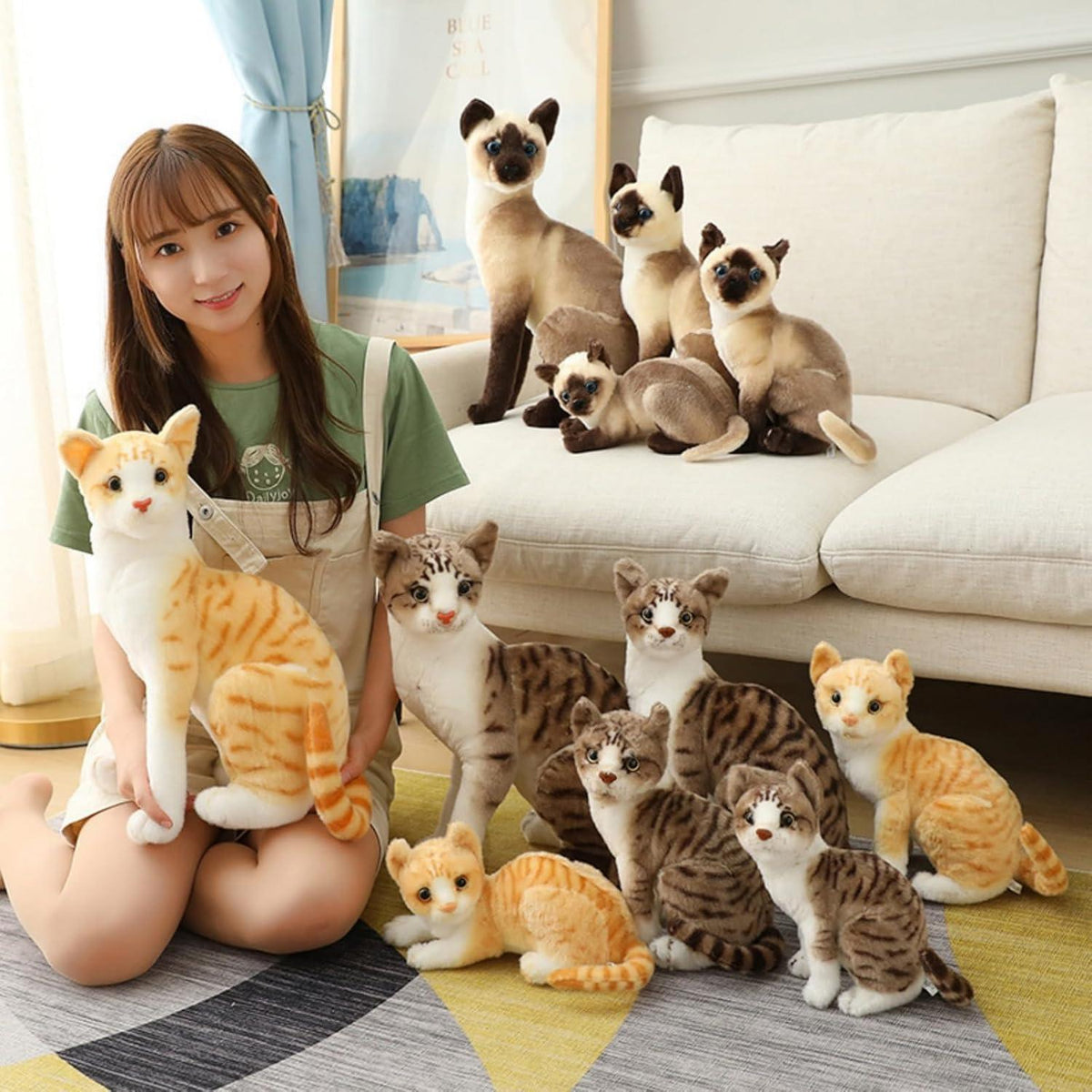 Flauschiges Kuscheltier Katze Siam (40cm)