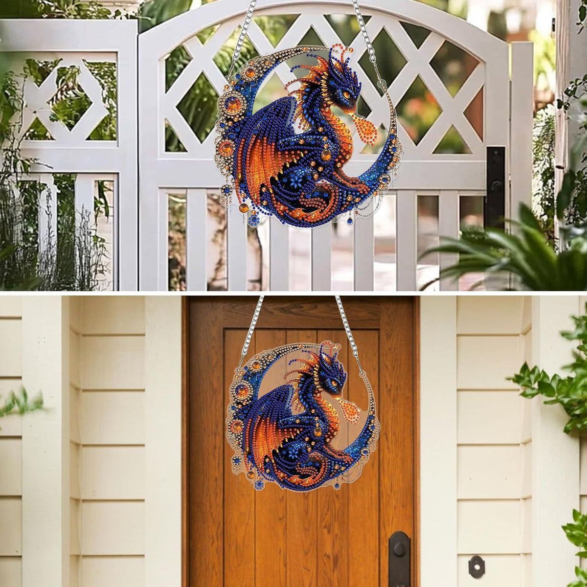 Diamant Painting Drache Anhänger mit Kette – DIY Bastelset