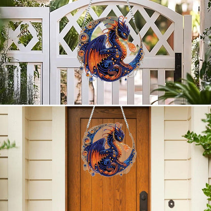 Diamant Painting Drache Anhänger mit Kette – DIY Bastelset
