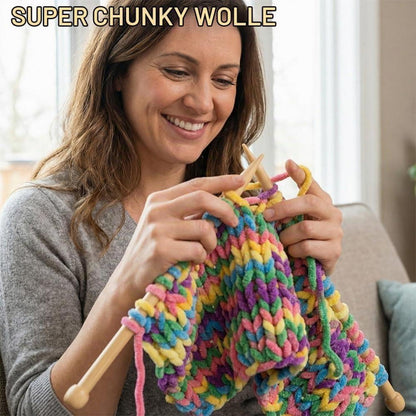 Flauschige Chenille Wolle 4x 100g - Häkeln & Stricken Macaron