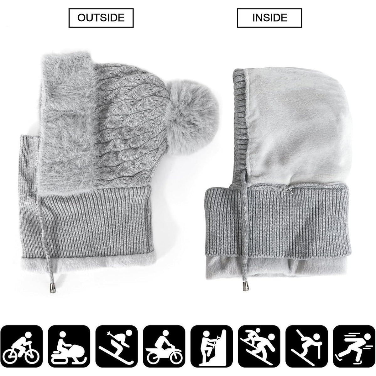 Winter Sturmhaube Damen Fleece 3in1 – Warm & Vielseitig