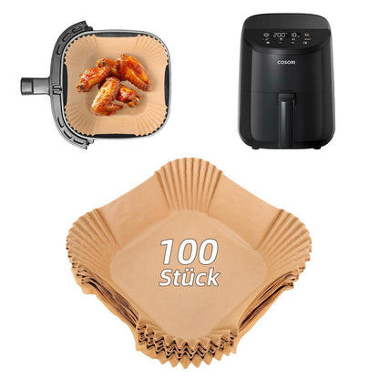 100x Backpapier für Heißluftfritteuse – Antihaft & Vielseitig