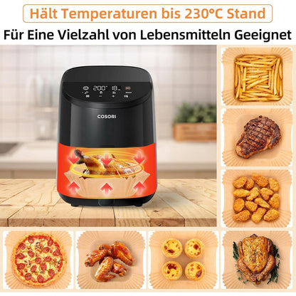 100x Backpapier für Heißluftfritteuse – Antihaft & Vielseitig
