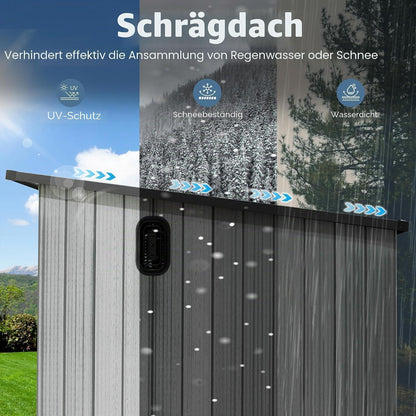 Gartenhaus Kunststoff 1,9x2,8m mit Schrägdach – Gerätehaus Grau