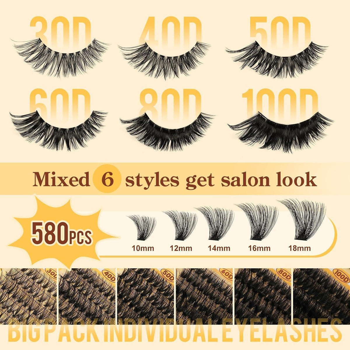 Wimpern-Extensions Set 10-18mm | Lash Kit mit Kleber & Pinzette
