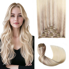 Clip-in Haarverlängerung Echthaar #18/22/60 – 35cm Aschblond