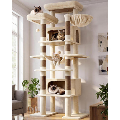 XXL Kratzbaum für Große Katzen – 213 cm, Stabil & Beige