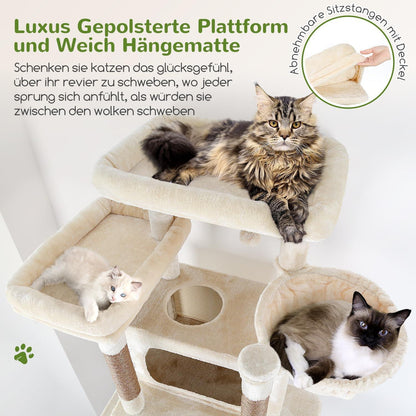 XXL Kratzbaum für Große Katzen – 213 cm, Stabil & Beige