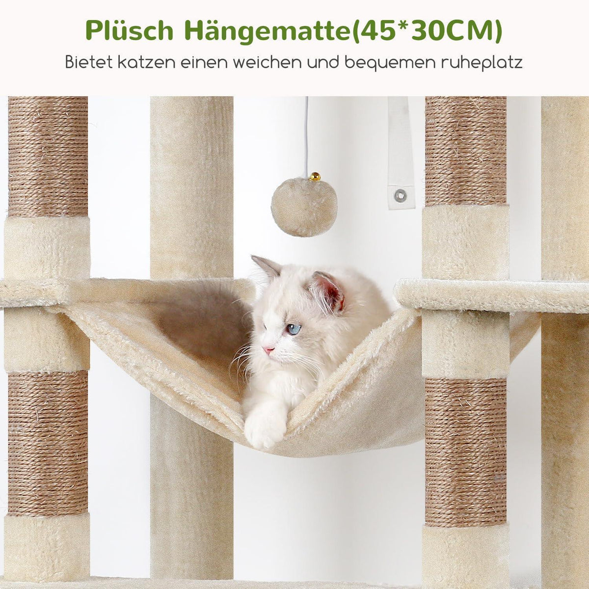 XXL Kratzbaum für Große Katzen – 213 cm, Stabil & Beige