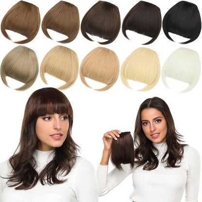 Clip-in Pony – Synthetische Flat Bangs in Tiefbraun