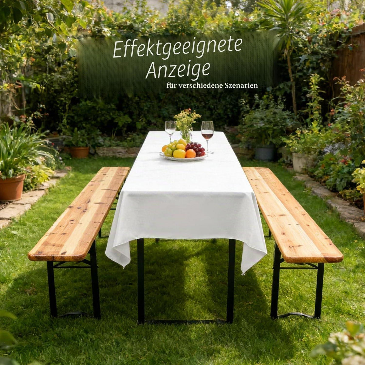 10x Biertisch Tischdecke Weiß 250x100cm – Wasserabweisend & Waschbar