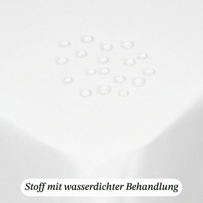 10x Biertisch Tischdecke Weiß 250x100cm – Wasserabweisend & Waschbar