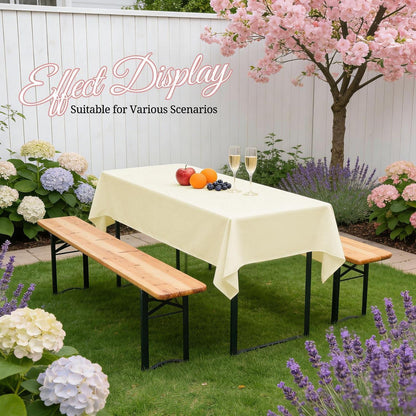10x Biertisch Tischdecke Beige – Wasserabweisend & Waschbar 250x100cm