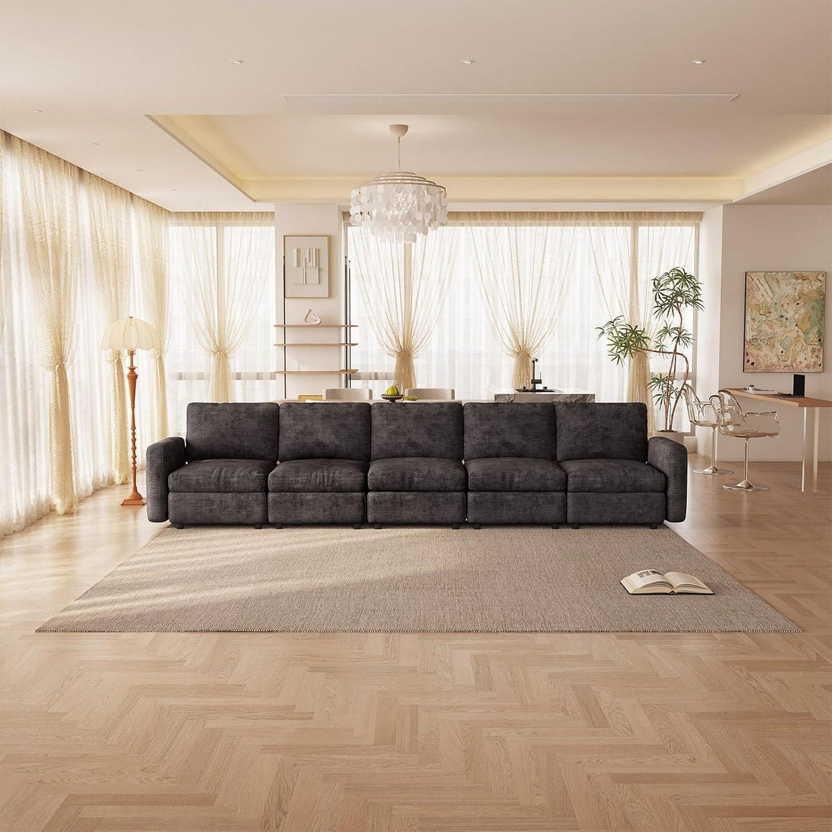 Modulares Samtsofa mit Stauraum – Flexibel & Komfortabel