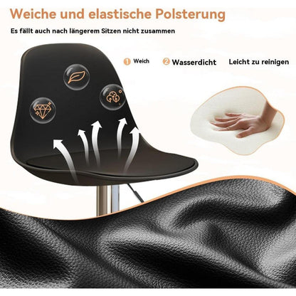 Modernes Barhocker-Set (2x Schwarz) – Höhenverstellbar & Drehbar