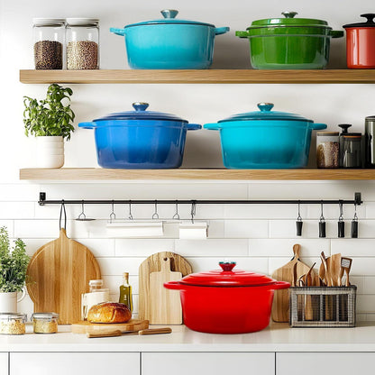 Gusseisen Schmortopf 5L - Dunkelblau, Emailliert & Vielseitig