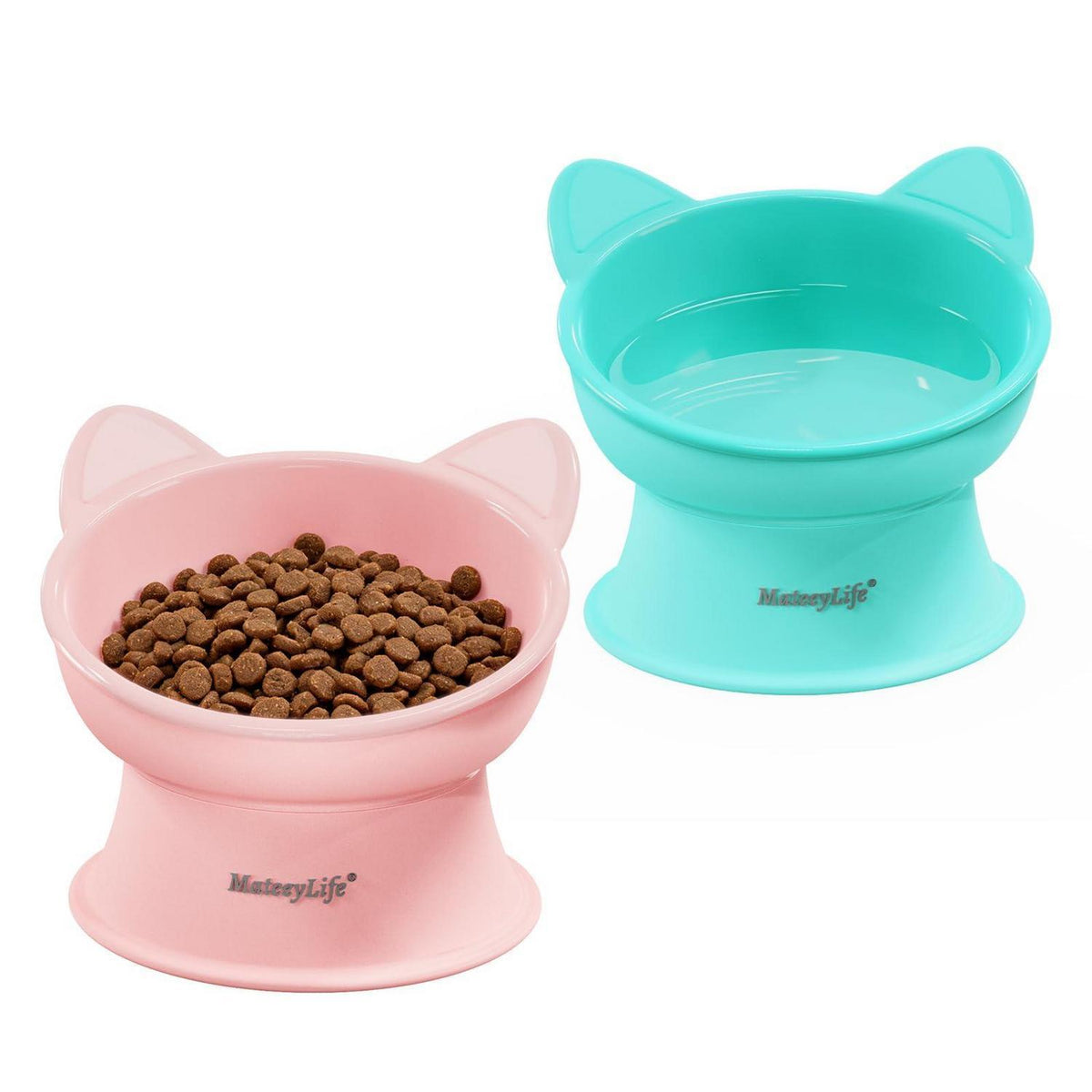 Erhöhter Katzennapf Set 2er-Pack PinkGreen