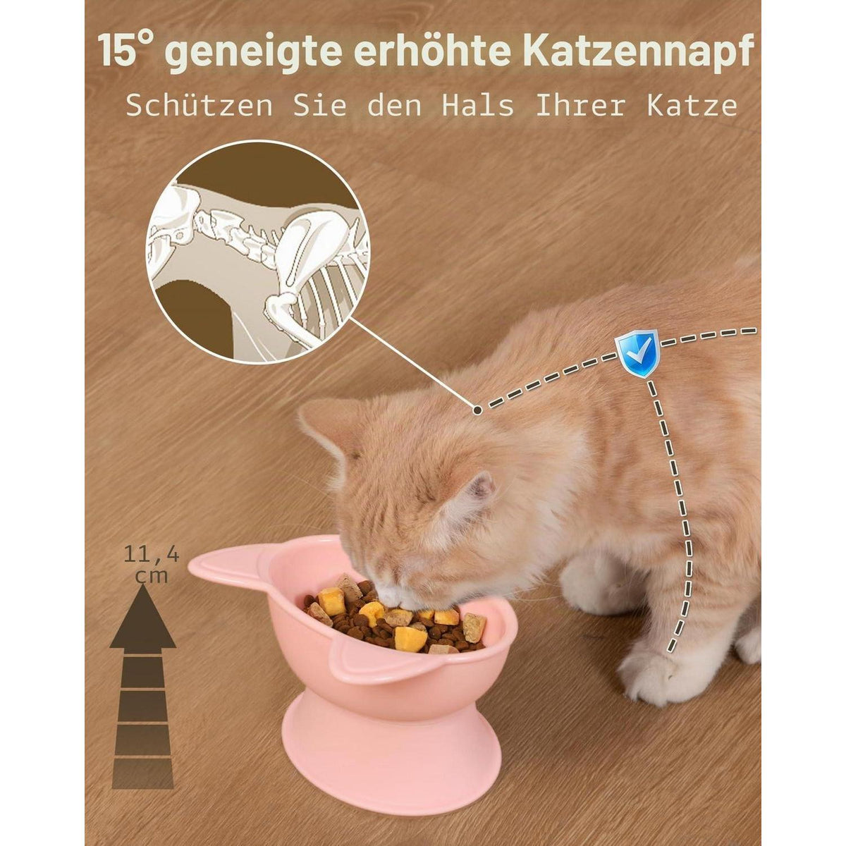 Erhöhter Katzennapf Set 2er-Pack PinkGreen