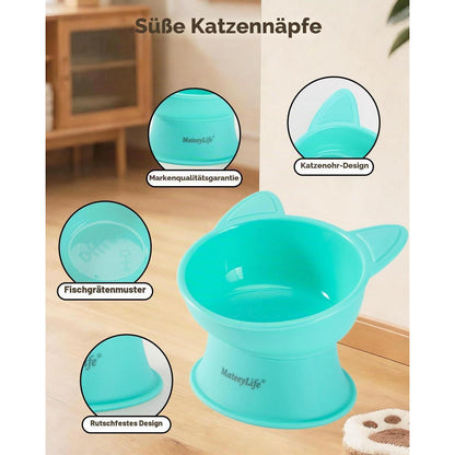 Erhöhter Katzennapf Set 2er-Pack PinkGreen