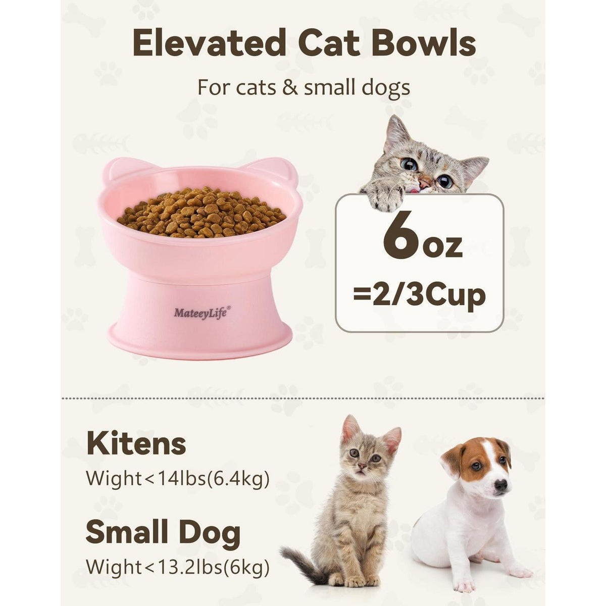 Erhöhter Katzennapf Set 2er-Pack PinkGreen