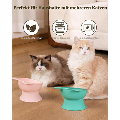 Erhöhter Katzennapf Set 2er-Pack PinkGreen