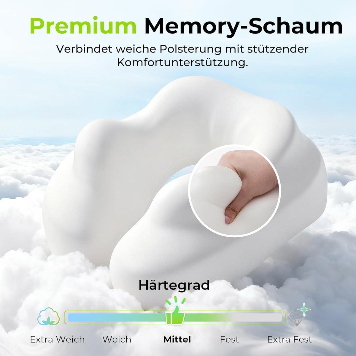 Reisekissen mit Kinnstütze – Ergonomische Nackenstütze für Flugzeug & Auto