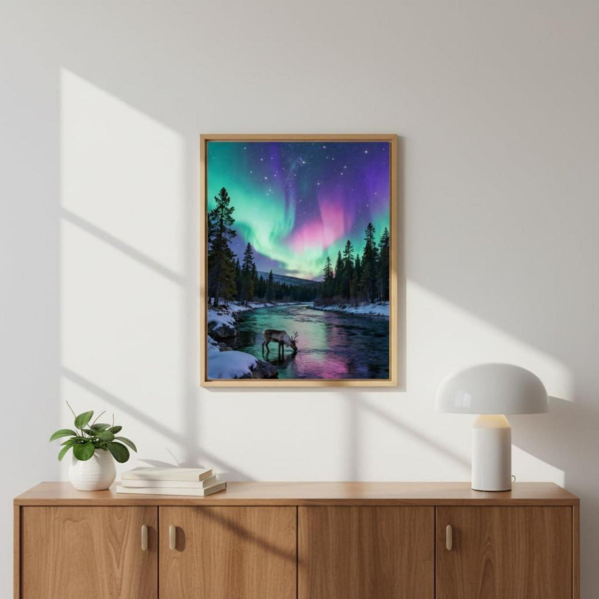 Malen nach Zahlen Landschaft Nordlicht 40x50cm DIY Set