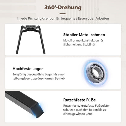 Drehbare Esszimmerstühle 6er Set Braun in Lederoptik