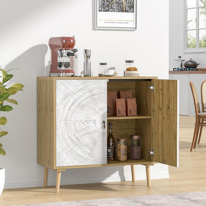 Vintage Sideboard mit Verstellbarem Regal & Massivholzbeinen