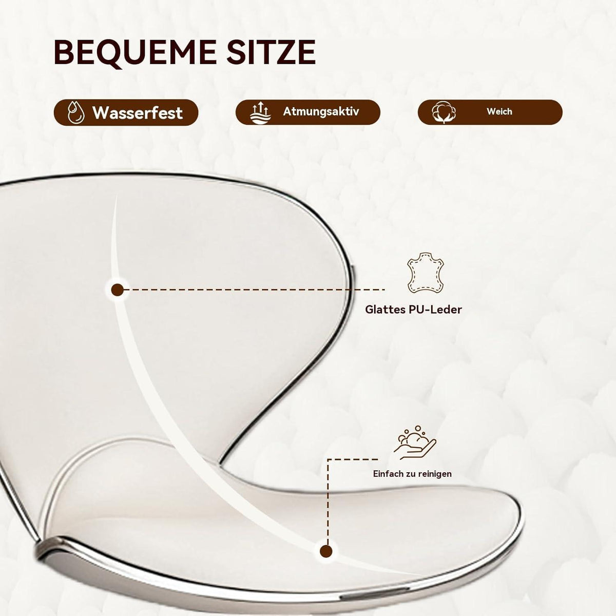 Moderne Barhocker-Set (2x Weiß) mit Fußstütze & Höhenverstellung