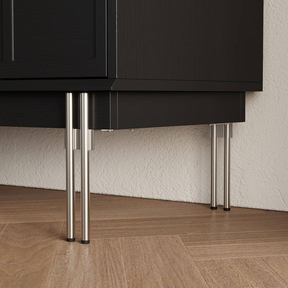 Schwarzes Sideboard mit 3 Schubladen & 2 Türen – 160cm
