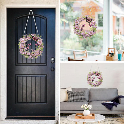 5D Diamantmalerei Blumenkranz Anhänger für Fenster & Garten