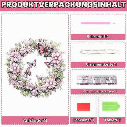 5D Diamantmalerei Blumenkranz Anhänger für Fenster & Garten