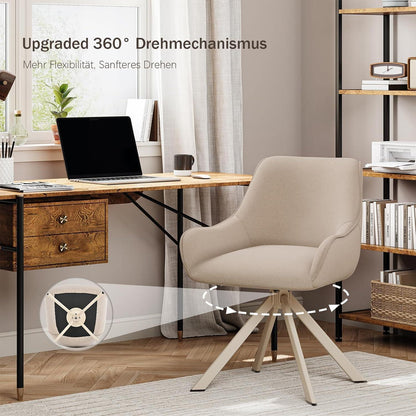 Drehbarer Esszimmerstuhl Set 6er – Beige, Modern & Komfortabel