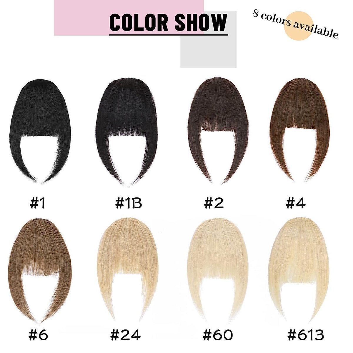 Clip-in Pony Echthaar Curved Bangs mit Schläfen Mittelbraun #4