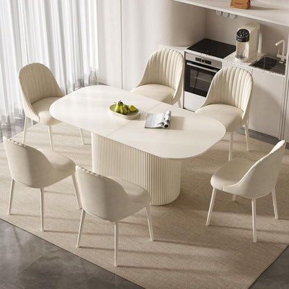 Weißes Esstisch Set mit 6 Stühlen – Skandinavisches Design