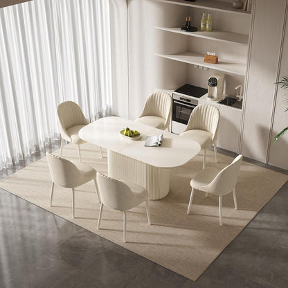 Weißes Esstisch Set mit 6 Stühlen – Skandinavisches Design