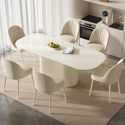 Weißes Esstisch Set mit 6 Stühlen – Skandinavisches Design 220cm