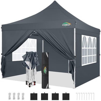 Faltpavillon 3x3 wasserdicht mit Seitenwänden & UV-Schutz