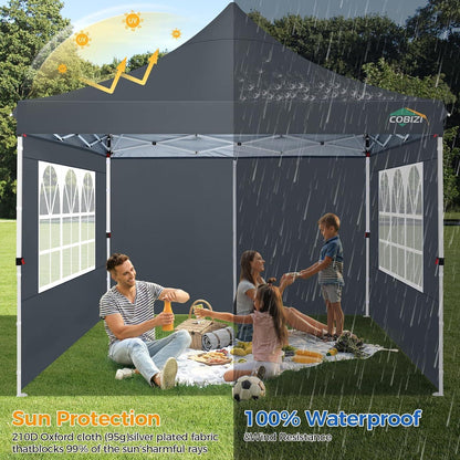 Faltpavillon 3x3 wasserdicht mit Seitenwänden & UV-Schutz
