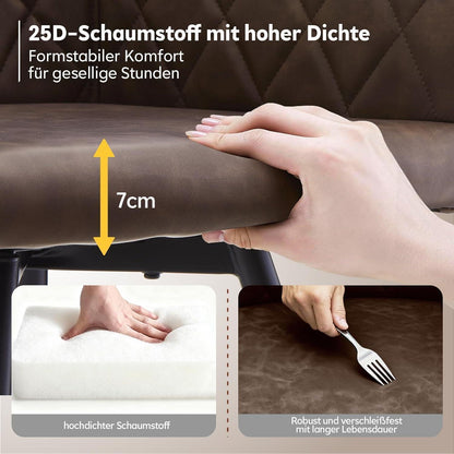 Drehbare Esszimmerstühle Set 6x mit Armlehnen Braun in Lederoptik
