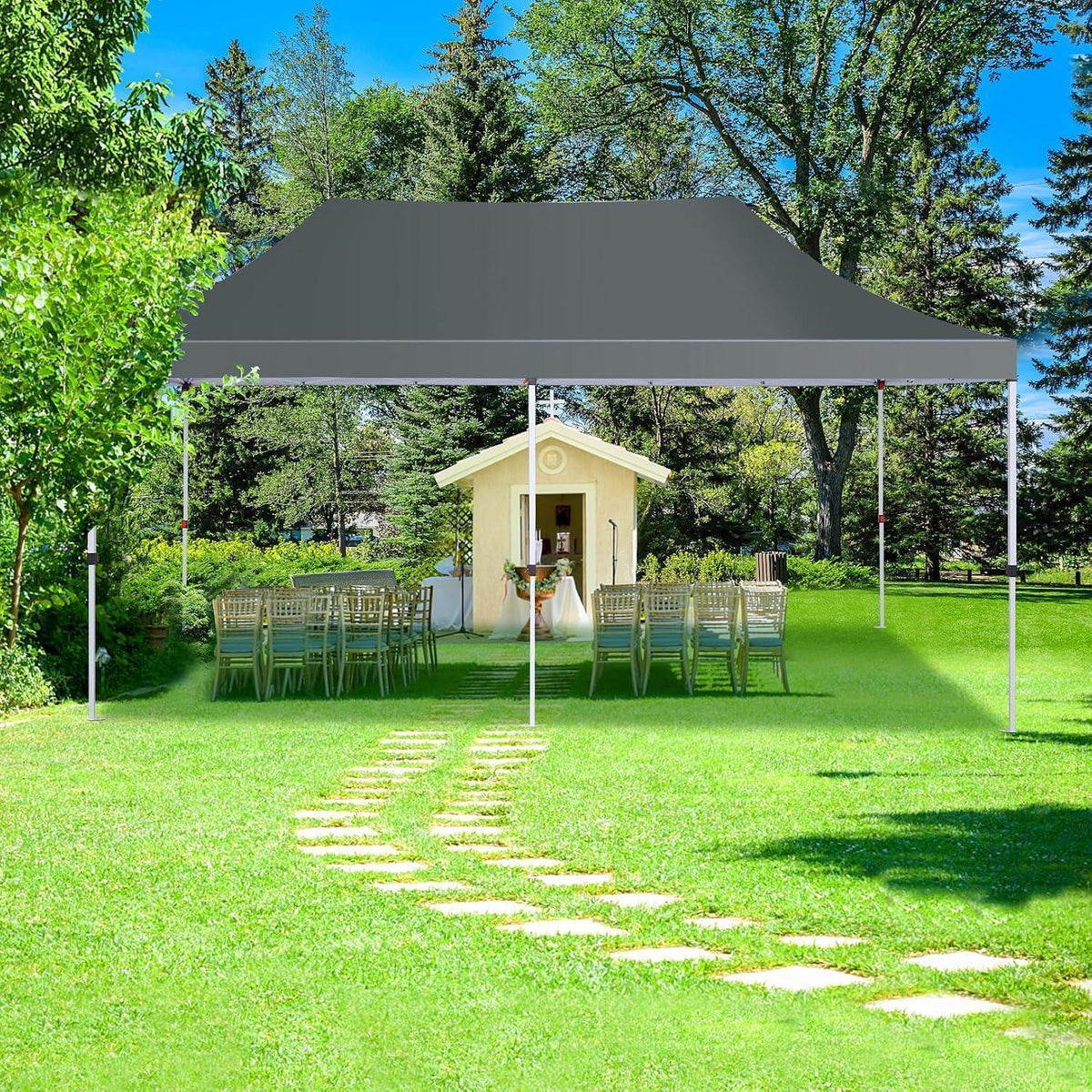 Faltpavillon 3x6m wasserdicht mit Seitenwänden – Partyzelt für Garten